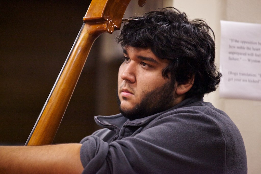 James Vasky ’13, a native of Chinchilla and a graduate student in software engineering at The University of Scranton, rehearses for performance by the Unviversity’s String Orchestra on Saturday, May 2, at 7:30 p.m. in the Houlihan-McLean Center.